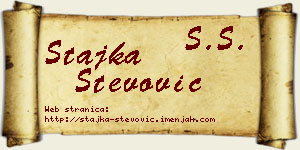 Stajka Stevović vizit kartica